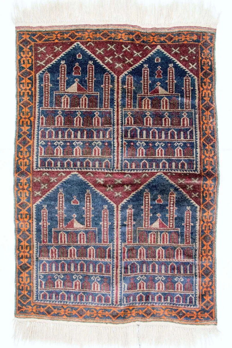 Belutsch Teppich 104x135cm - Orientteppich - mehrfarbig