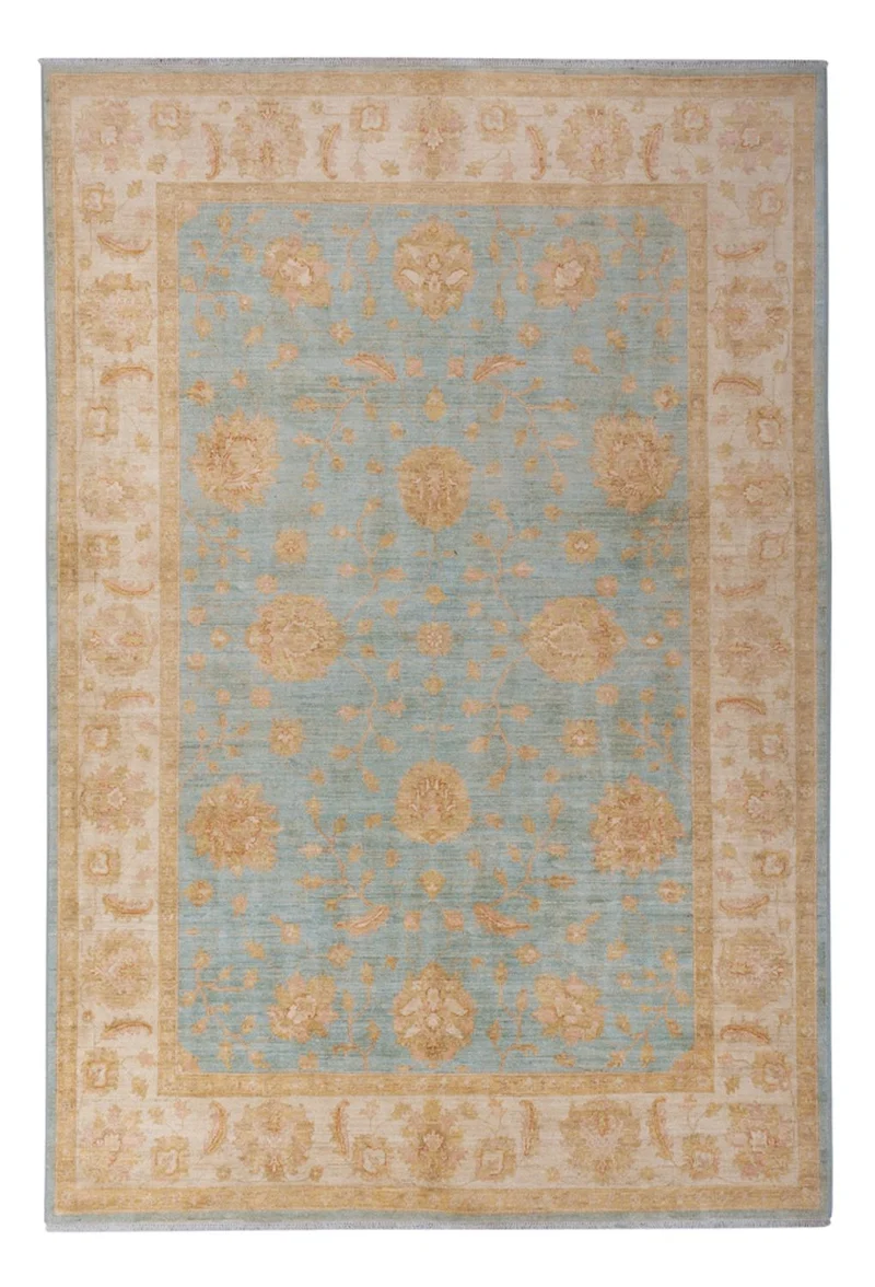 Ziegler Teppich 200x297cm - Orientteppich - hellblau