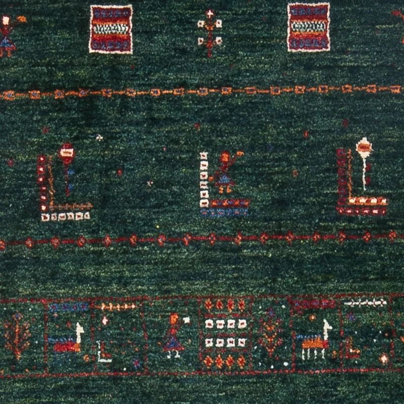 Loribaft Teppich Perser 85x136cm - Orientteppich - dunkelgrün
