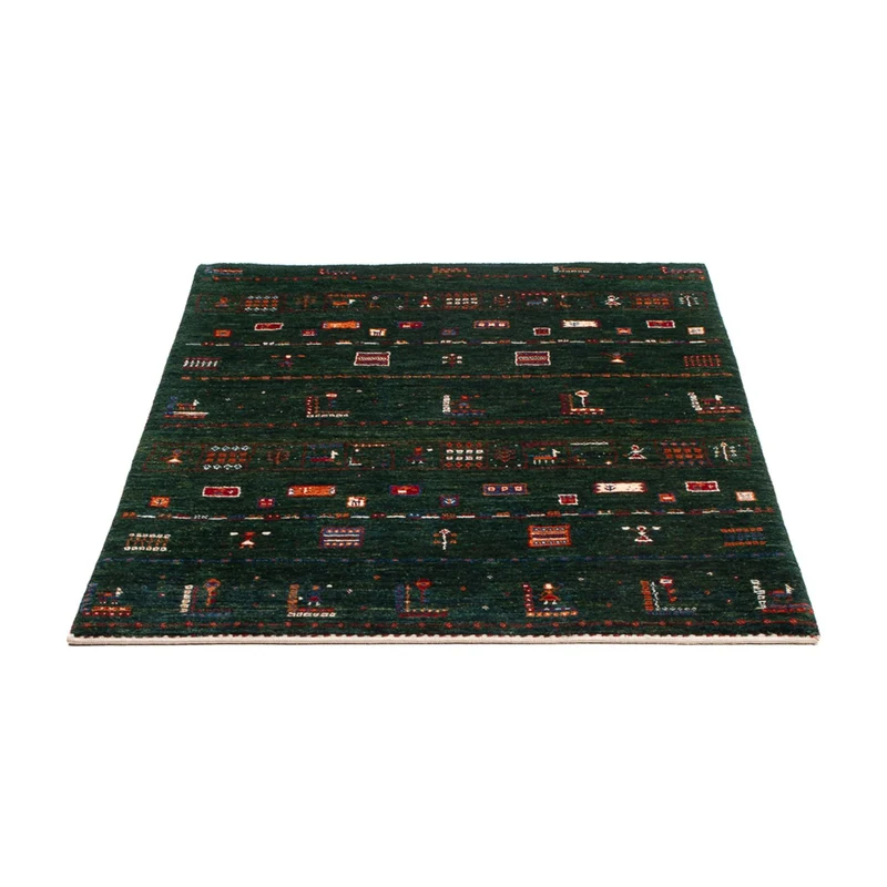 Loribaft Teppich Perser 85x136cm - Orientteppich - dunkelgrün