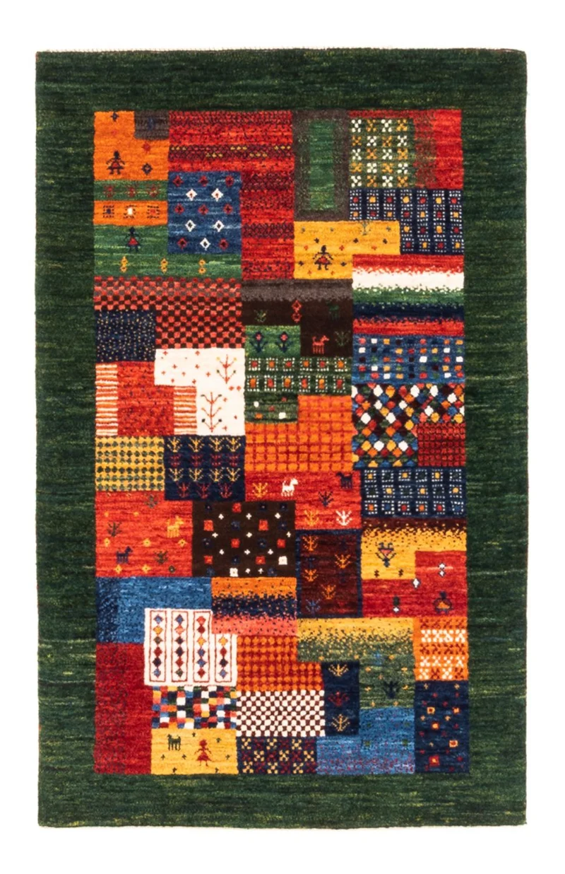 Loribaft Teppich Perser 83x127cm - Orientteppich - grün
