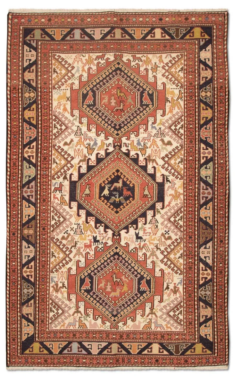 Kelim Seide Teppich 122x194cm - braun