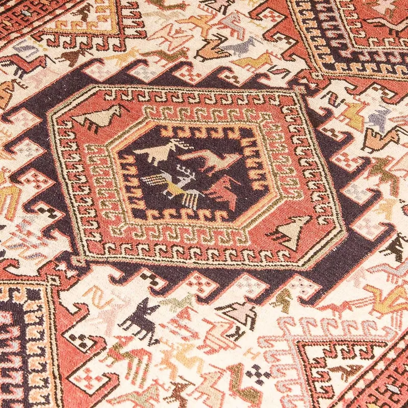 Kelim Seide Teppich 122x194cm - braun