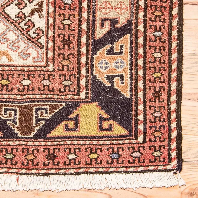 Kelim Seide Teppich 122x194cm - braun