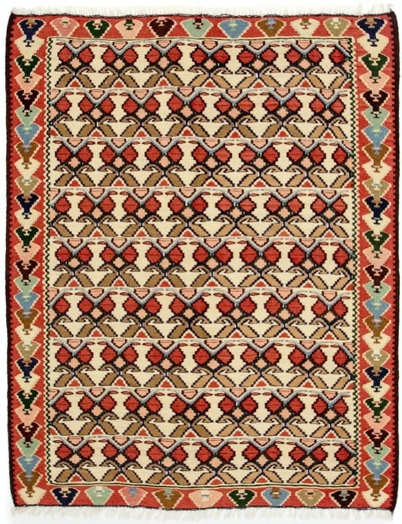 Kelim Fars Teppich 105x143cm - mehrfarbig