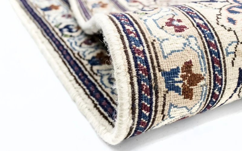 Perserteppich - Nain - Royal 199 x 291 cm Wohnzimmer Teppich - blau