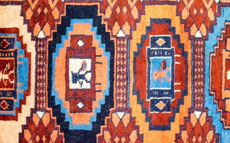 Afghan Teppich 46x69cm - Orientteppich - rost