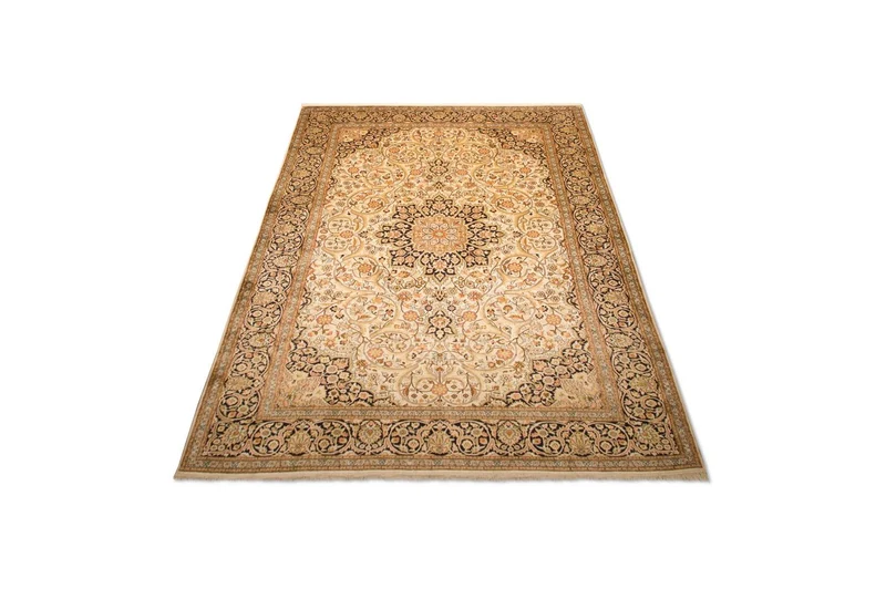 Kaschmir Seide Teppich 234x342cm - Orientteppich - beige