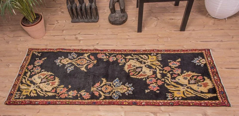 Hamadan Teppich 78x210cm - Perserteppich - braun