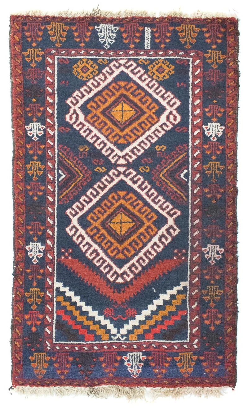 Belutsch Teppich 76x130cm - Orientteppich - blau