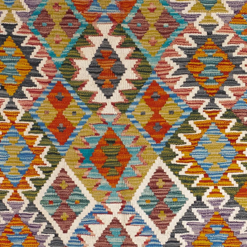 Kelim Teppich - Splash quadratisch - 152 x 154 cm - mehrfarbig