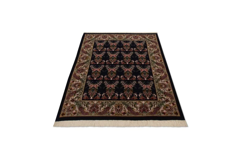 Täbriz - 50 Raj Teppich 103x137cm - Perserteppich - dunkelblau