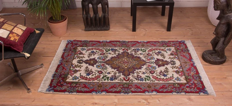 Täbriz - 50 Raj Teppich 97x160cm - Perserteppich - rosa