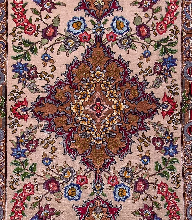 Täbriz - 50 Raj Teppich 97x160cm - Perserteppich - rosa