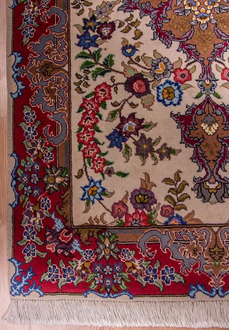 Täbriz - 50 Raj Teppich 97x160cm - Perserteppich - rosa