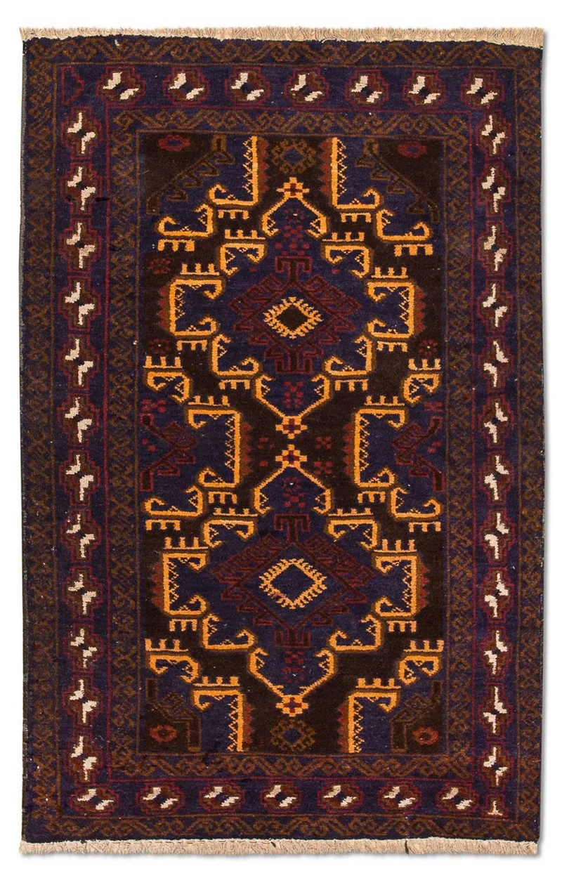 Belutsch Teppich 81x133cm - Orientteppich - blau