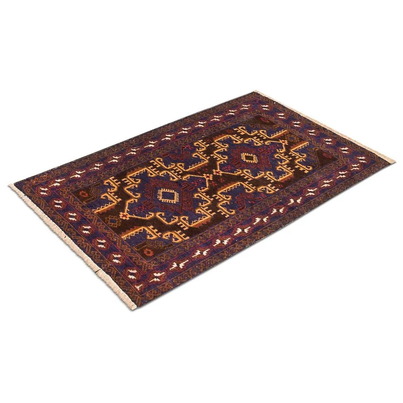 Belutsch Teppich 81x133cm - Orientteppich - blau
