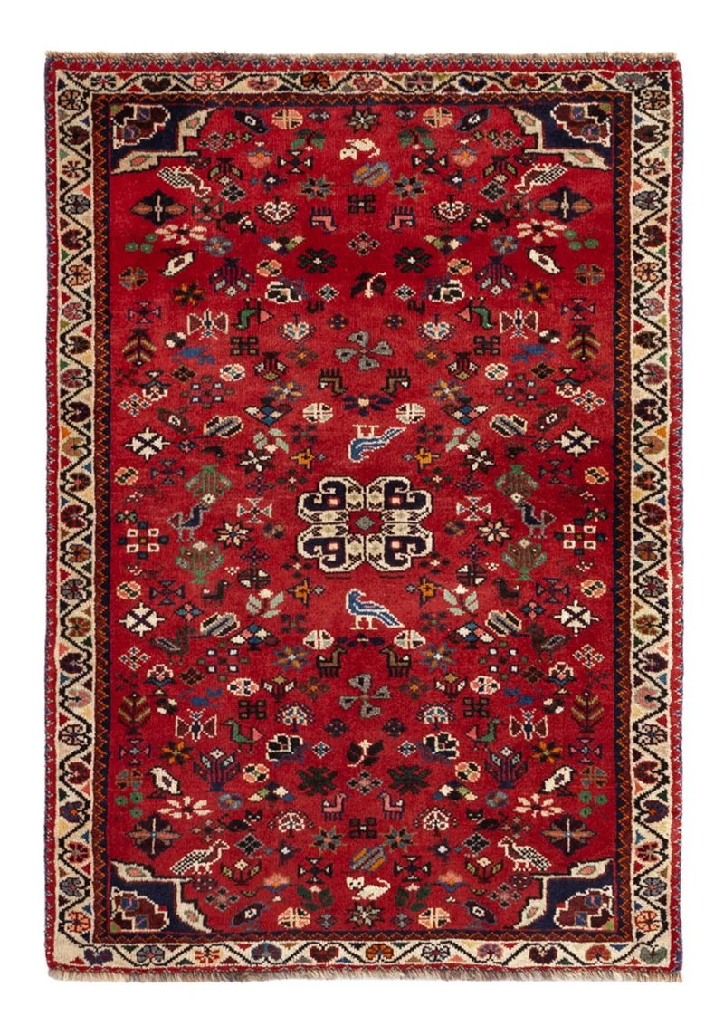 Abadeh Teppich 73x109cm - Perserteppich - dunkelrot