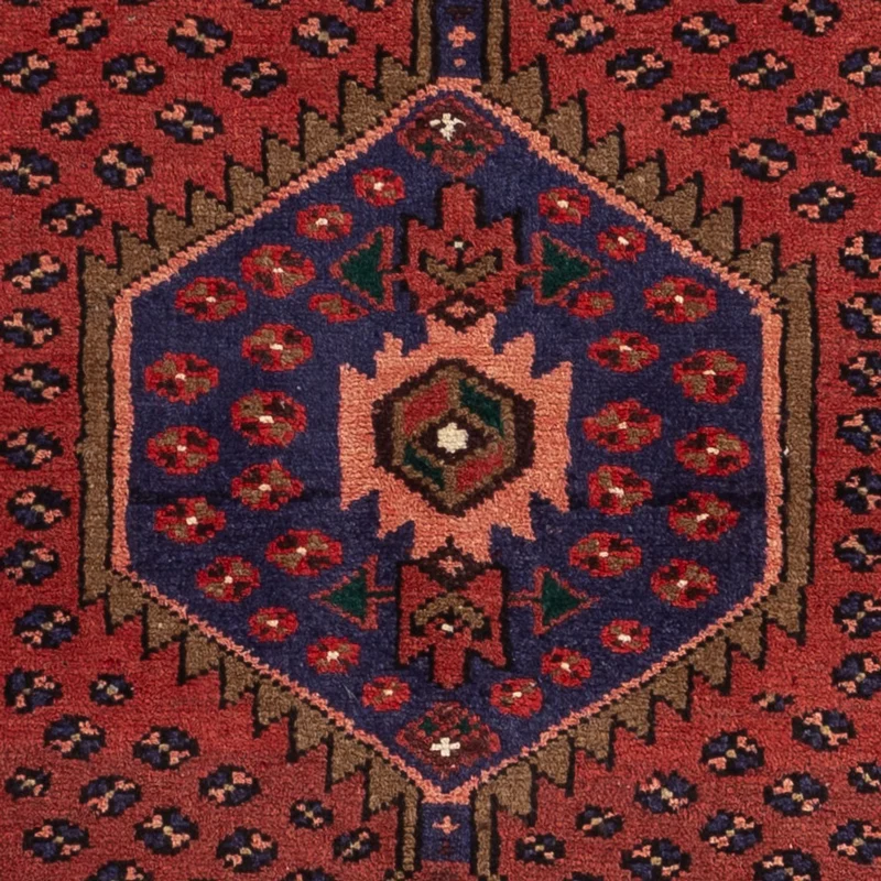 Hamadan Teppich 74x153cm - Perserteppich - dunkelrot