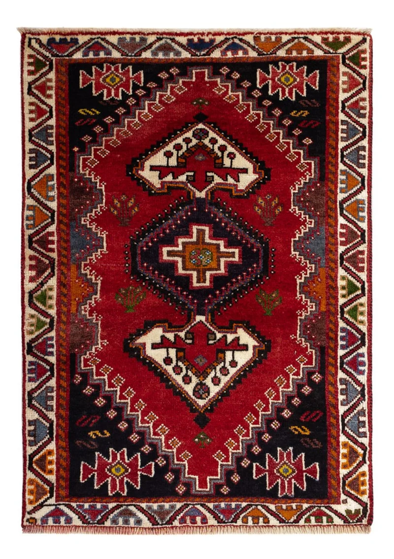 Ghashghai Teppich 81x119cm - Perserteppich - dunkelrot