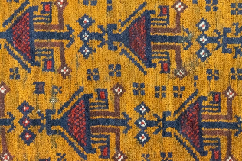Belutsch Teppich 74x131cm - Orientteppich - gelb