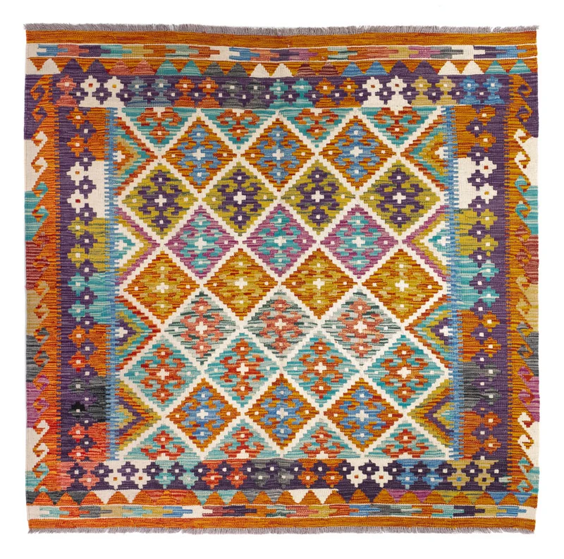 Kelim Maimene Teppich 152x158cm - mehrfarbig