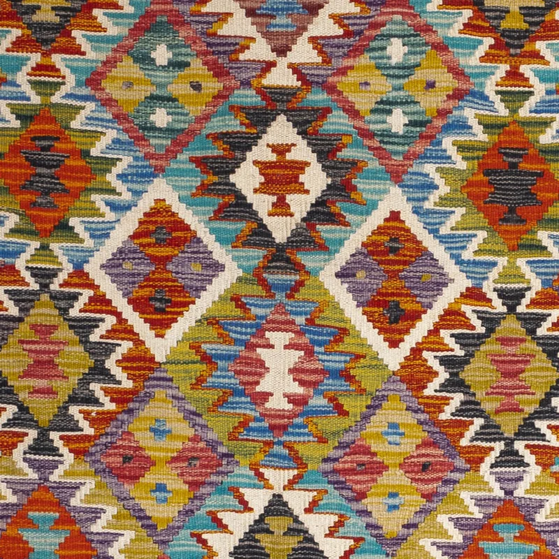 Kelim Teppich - Splash quadratisch - 154 x 154 cm - mehrfarbig
