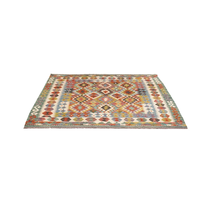 Kelim Teppich - Splash quadratisch - 154 x 154 cm - mehrfarbig