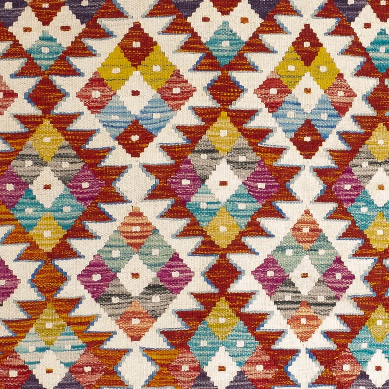 Kelim Teppich - Splash quadratisch - 152 x 152 cm - mehrfarbig