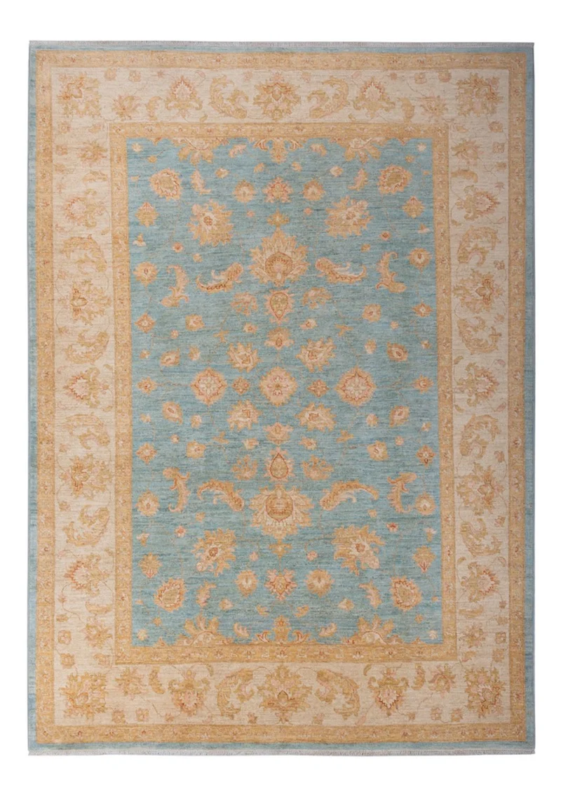 Ziegler Teppich 205x290cm - Orientteppich - hellblau
