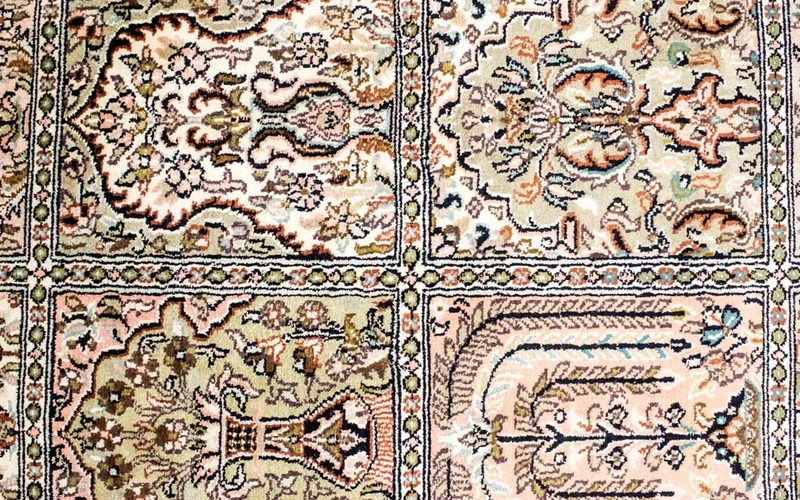 Kaschmir Seide Teppich 65x124cm - Orientteppich - mehrfarbig