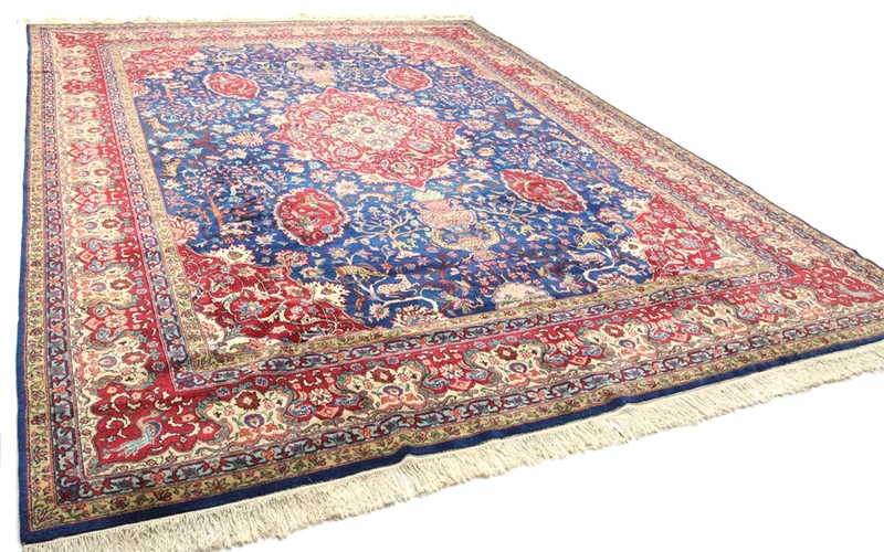Täbriz Teppich 344x457cm - Perserteppich - blau
