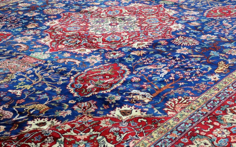 Täbriz Teppich 344x457cm - Perserteppich - blau