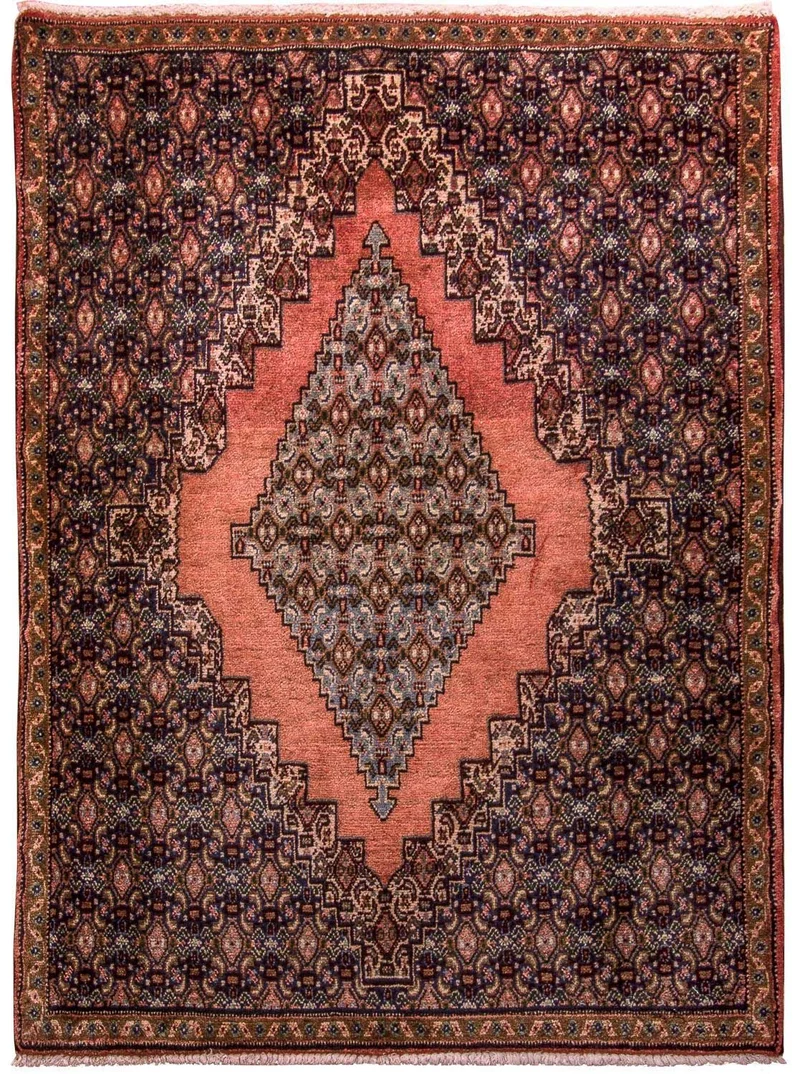 Senneh Teppich 78x106cm - Perserteppich - blau