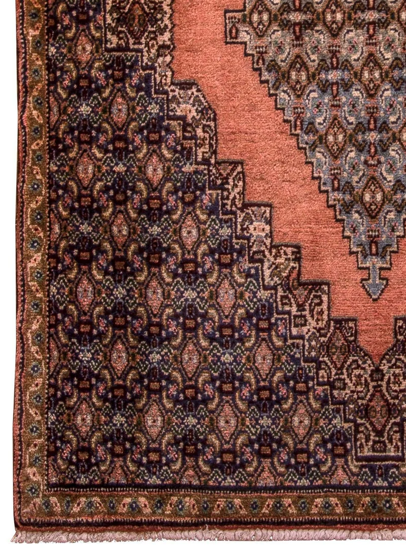 Senneh Teppich 78x106cm - Perserteppich - blau