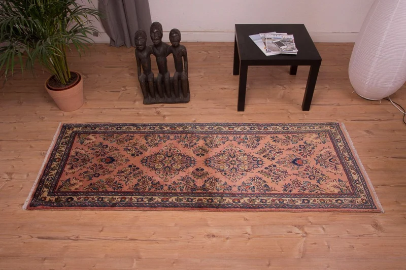 Sarough Teppich 76x205cm - Perserteppich - rosa
