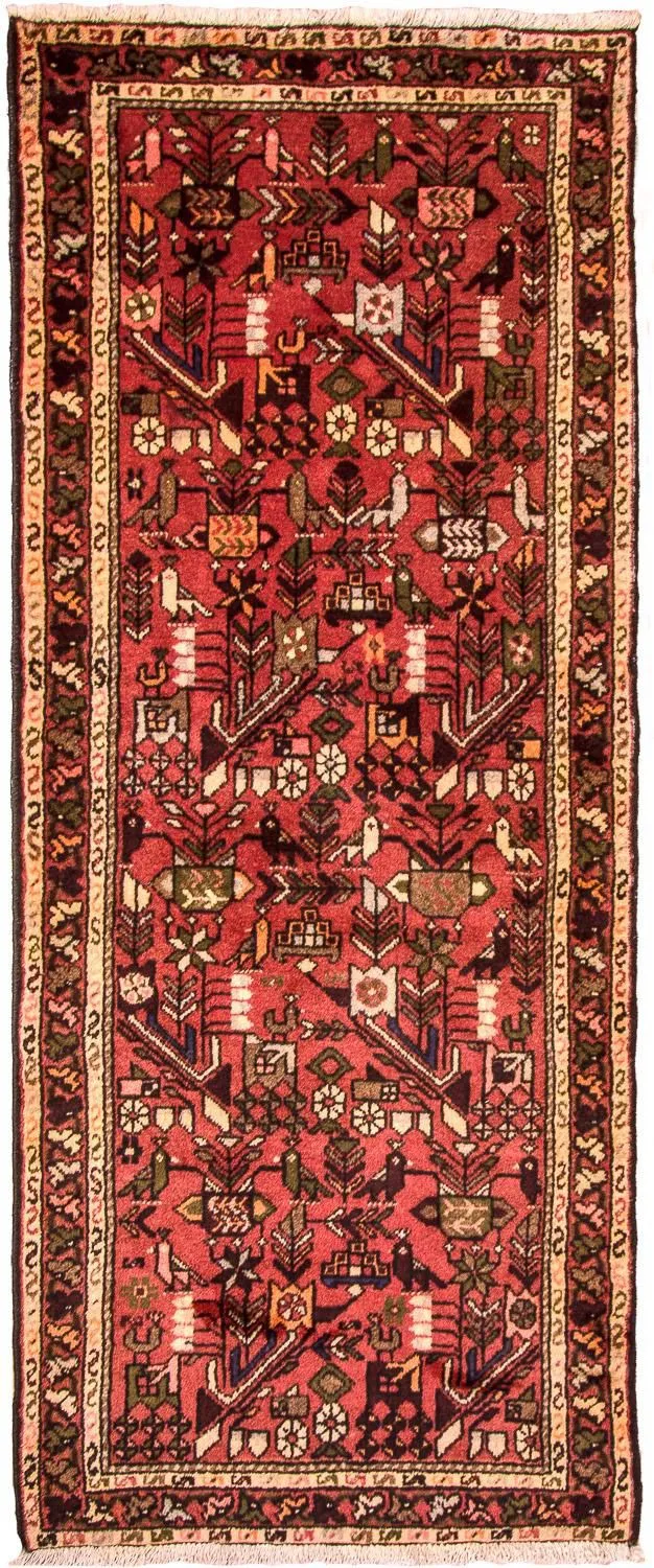 Hamadan Teppich 83x200cm - Perserteppich - rot