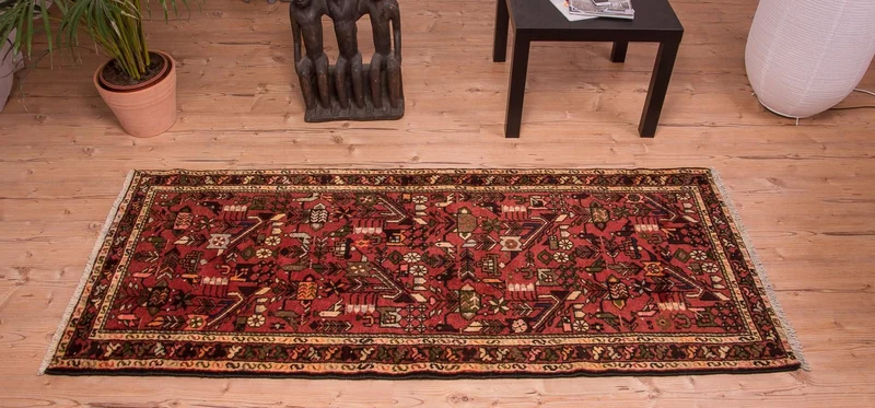 Hamadan Teppich 83x200cm - Perserteppich - rot