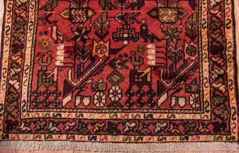 Hamadan Teppich 83x200cm - Perserteppich - rot
