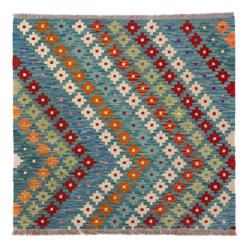 Kelim Maimene Teppich 88x90cm - mehrfarbig