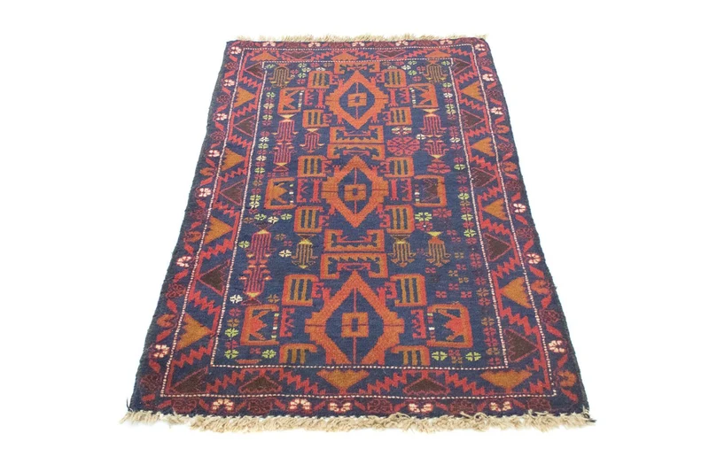 Belutsch Teppich 81x135cm - Orientteppich - blau