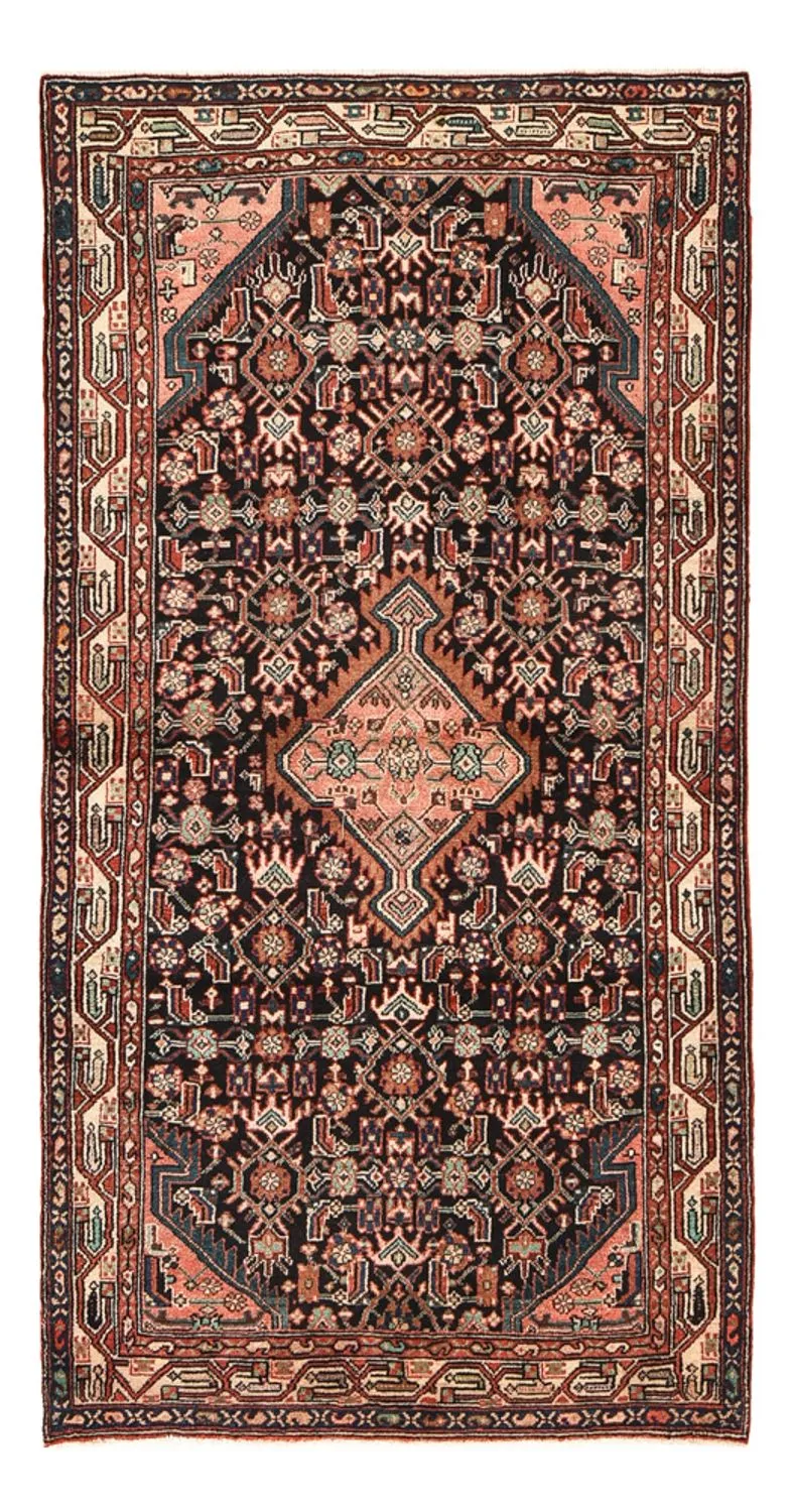 Hamadan Teppich 110x213cm - Perserteppich - dunkelbeige