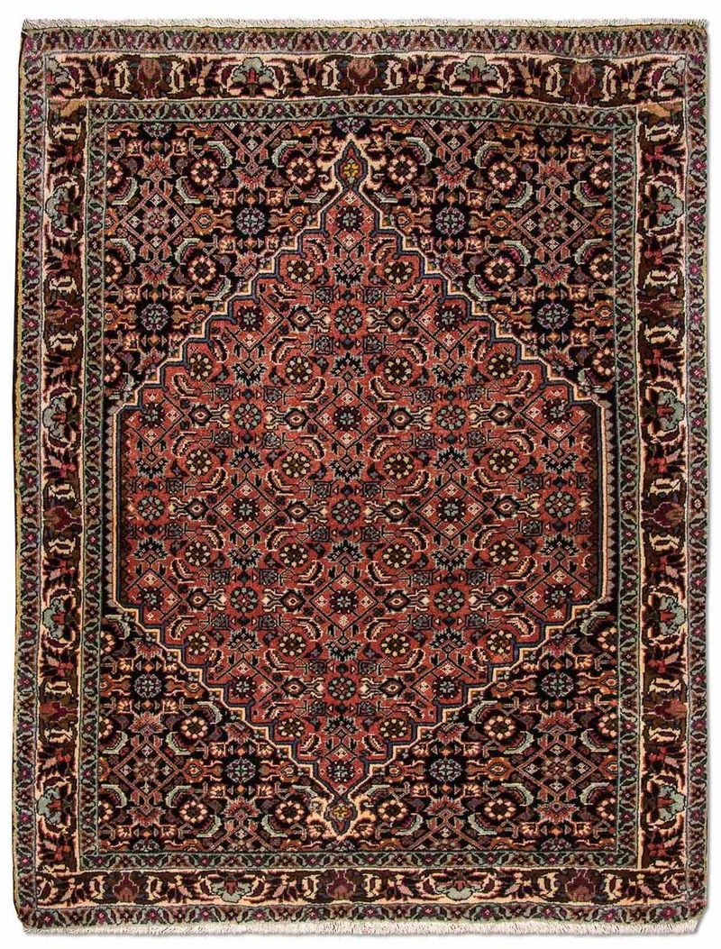 Bidjar - Takab Teppich 78x103cm - Perserteppich - hellrot