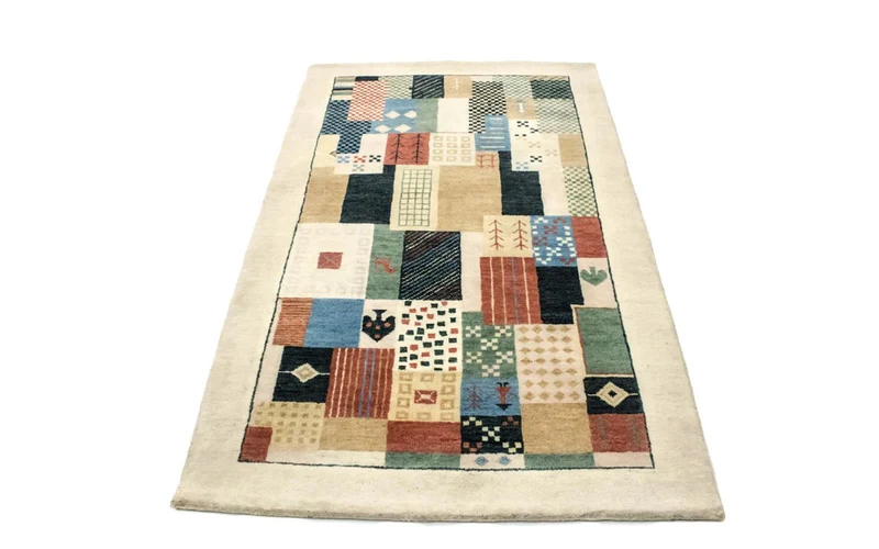 Loribaft Teppich Perser 95x165cm - Wollteppich - bunt