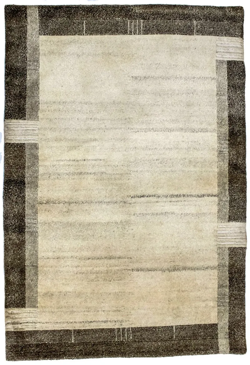 Nepal Teppich 123x180cm - Wollteppich - beige