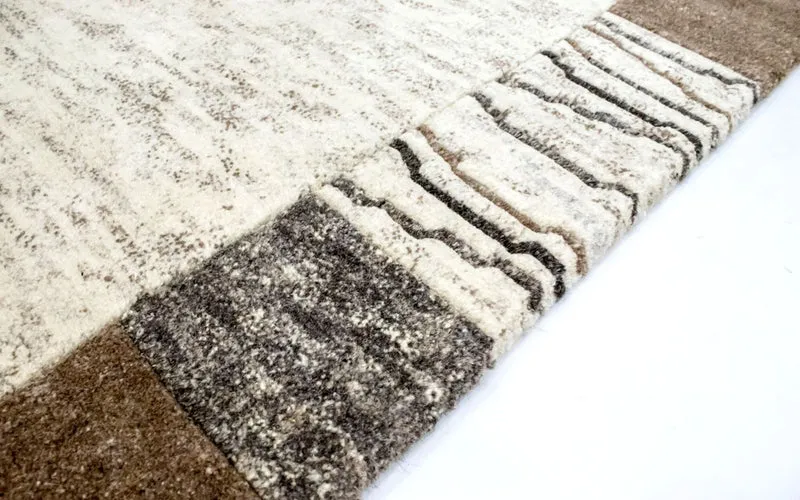 Nepal Teppich 118x179cm - Wollteppich - beige