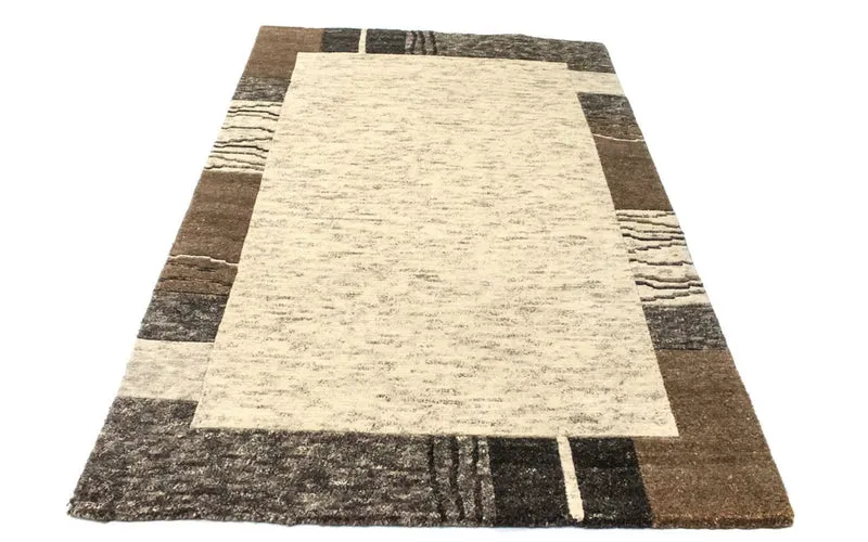 Nepal Teppich 118x179cm - Wollteppich - beige