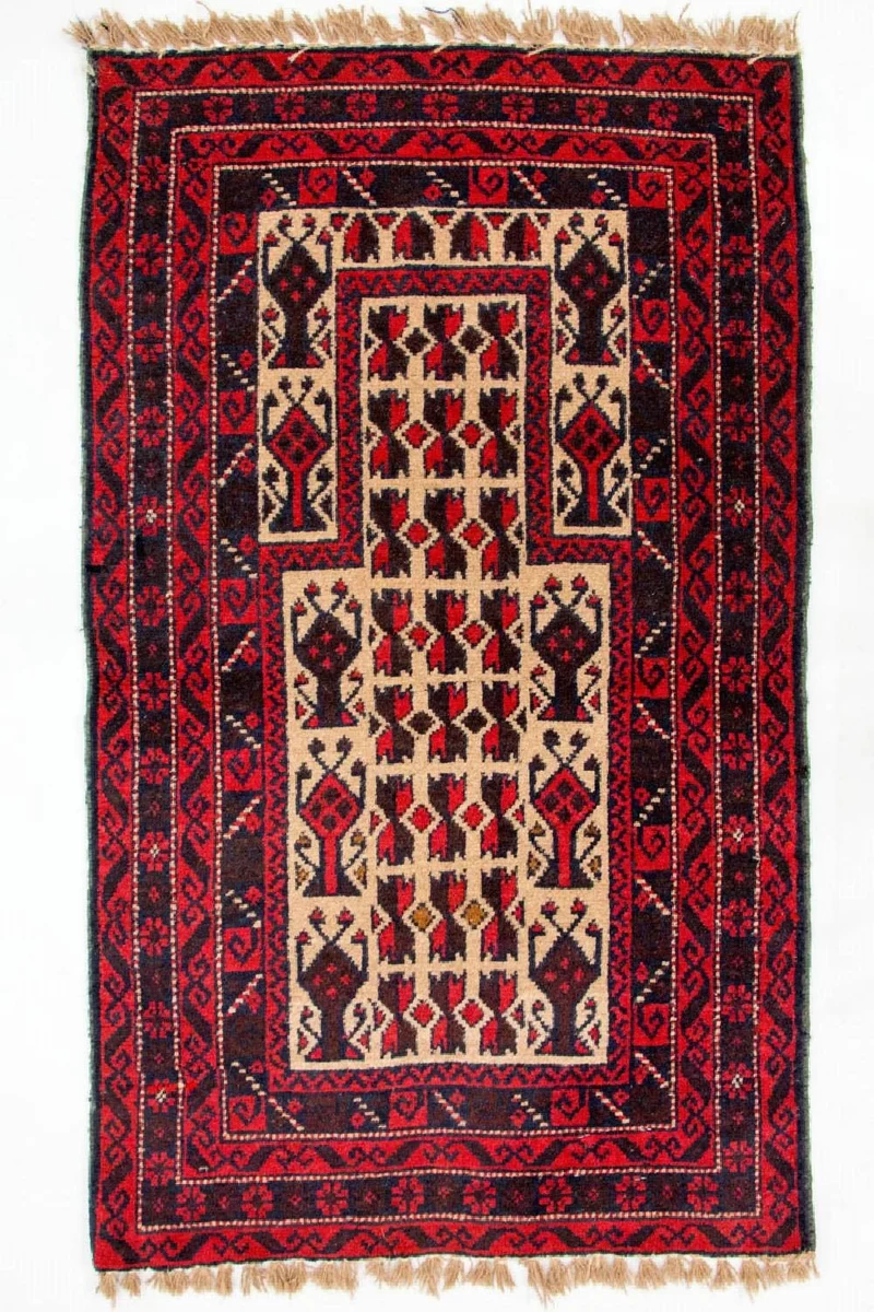 Belutsch Teppich 74x125cm - Orientteppich - rot
