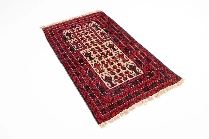 Belutsch Teppich 74x125cm - Orientteppich - rot