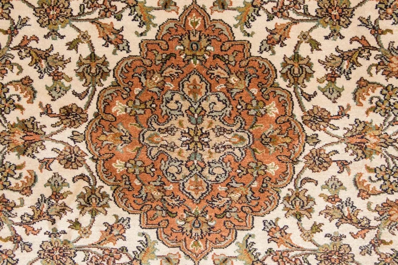 Kaschmir Seide Teppich 90x157cm - Orientteppich - beige